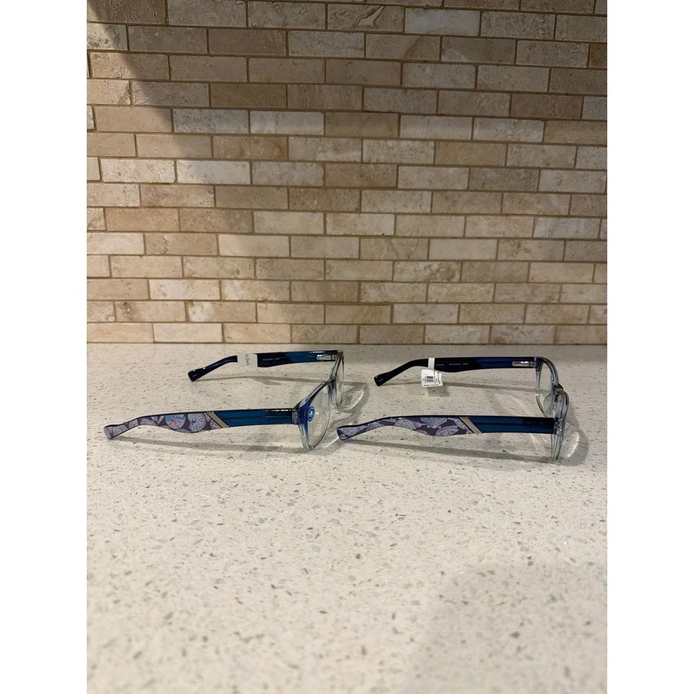 Lot of 2 Vera Bradley Courtney +1.75 Reading Glasses Morning Shells Blue nwt
